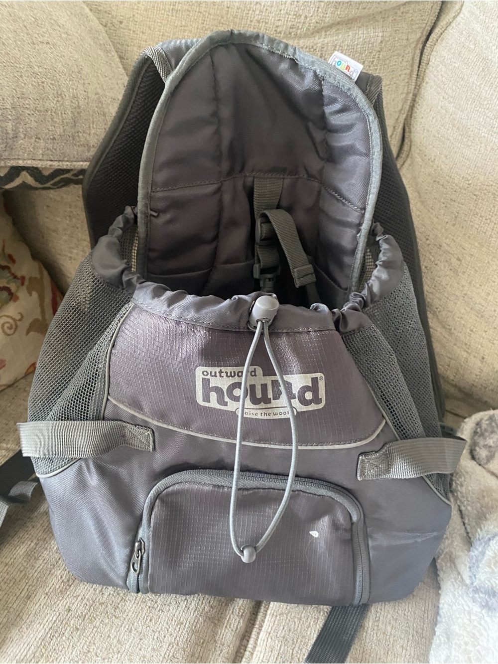Gray small dog Daypack Backpack -